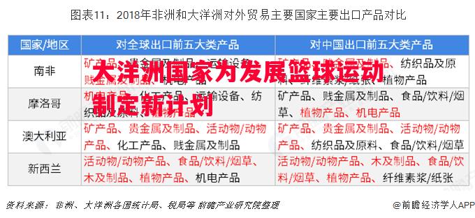 大洋洲国家为发展篮球运动制定新计划