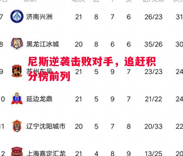尼斯逆袭击败对手，追赶积分榜前列